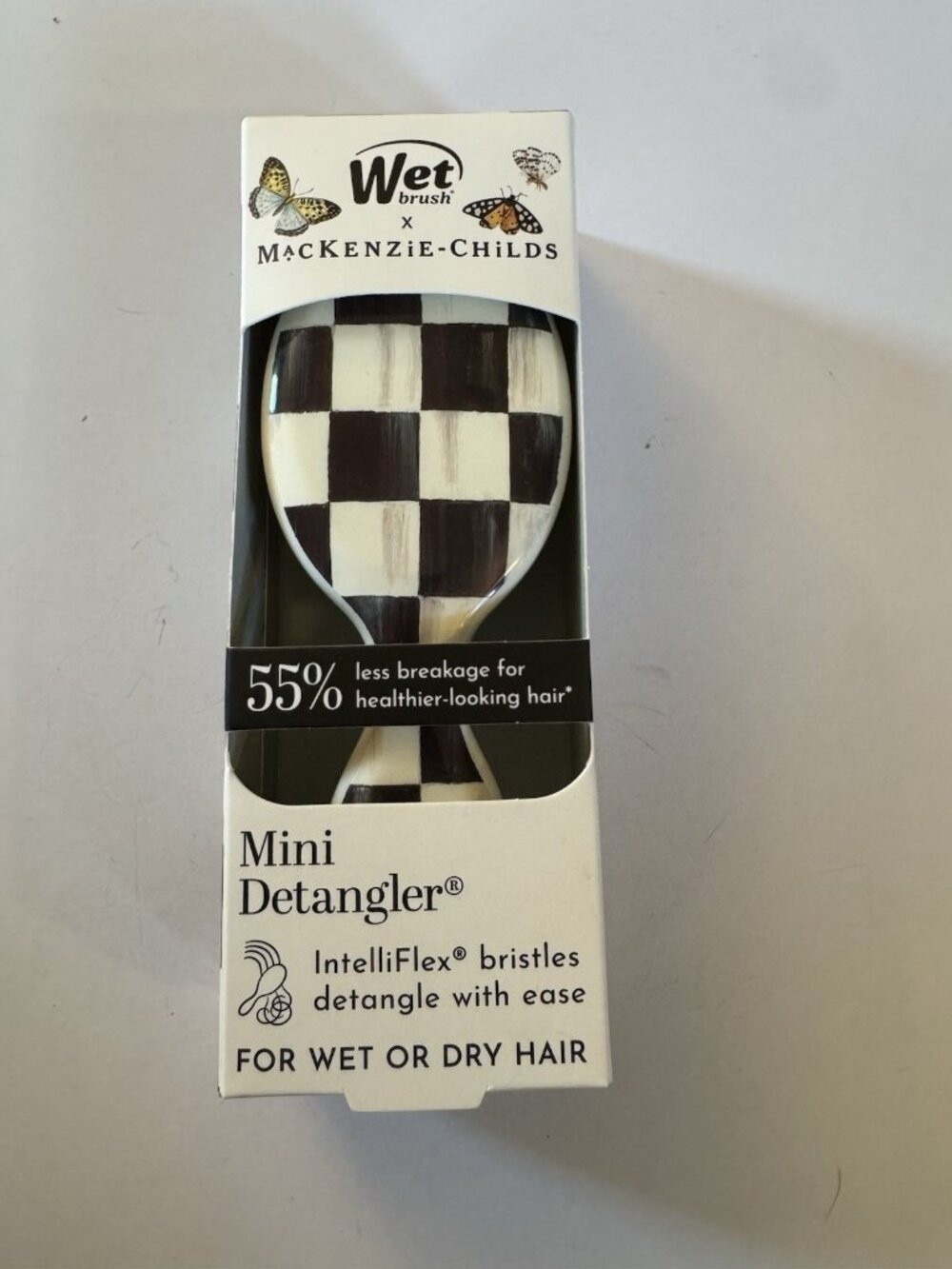 Wet Brush x MacKenzie-Childs Mini Detangler Brush Courtly Check New BB19